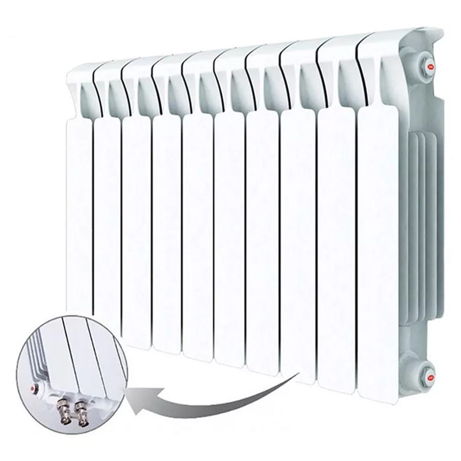 Радиатор биметаллический SUPReMO Ventil 350/90 мм 4 секций (SVR) нижнее справа подключение Rifar