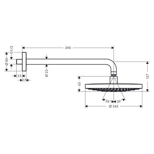 Верхний душ Raindance Select S 240 2jet, HANSGROHE