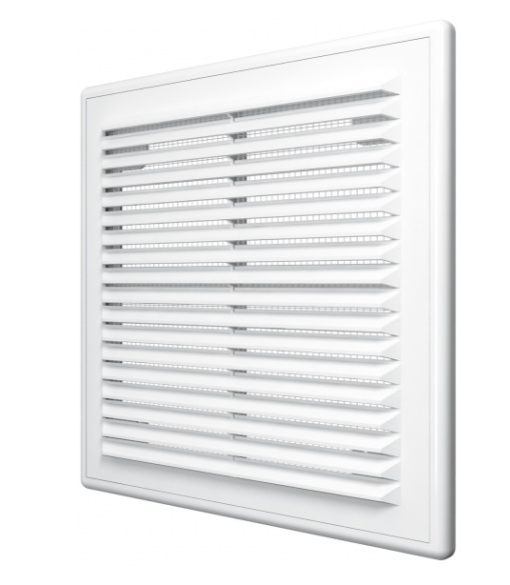 Решетка пластмассовая наклонная с сеткой, с рамкой (250х250мм)