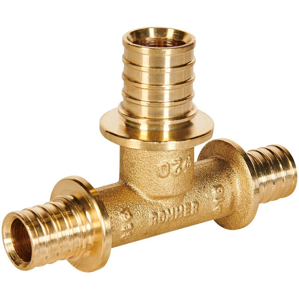 Тройник переходной 16-20-16 латунь Rommer