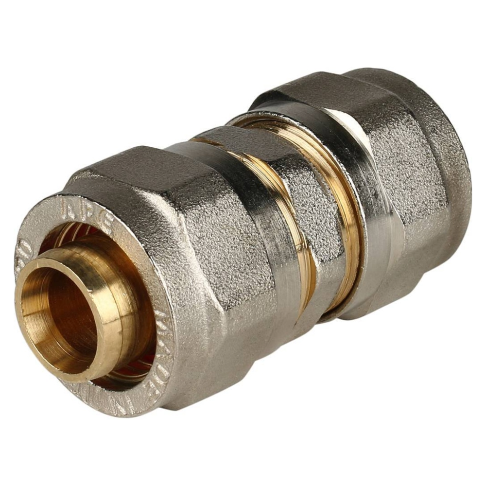 Муфта 20 латунь (обжим) Stout