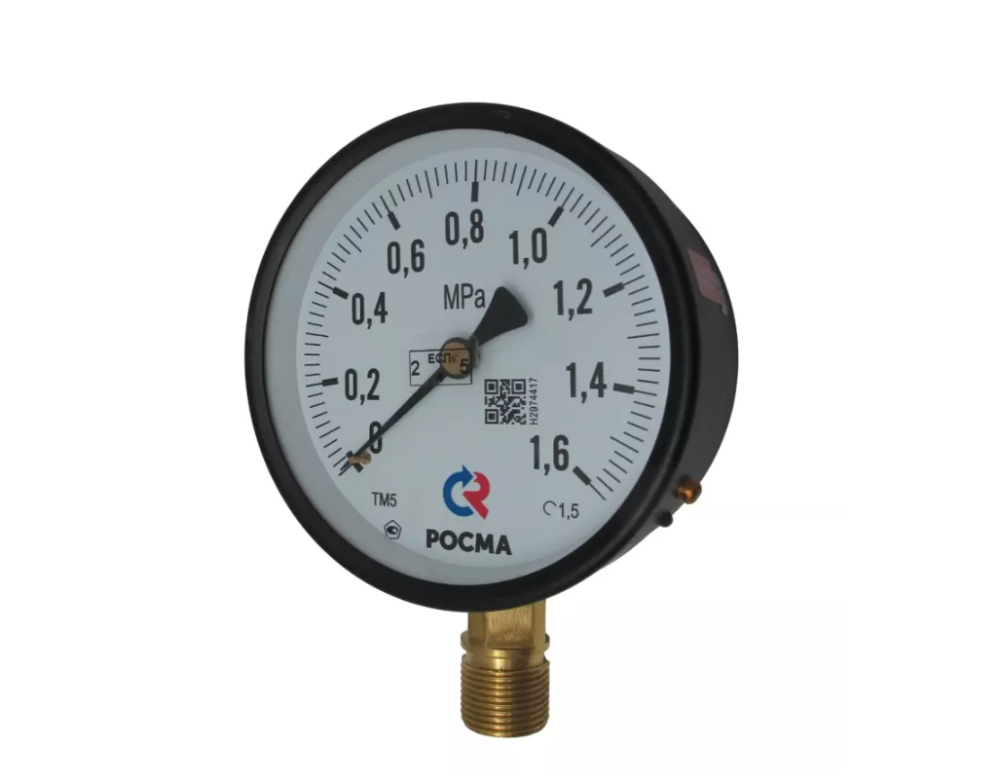Манометр ТМ-510Р.00 М2 (0..1,6 МПа), М20*1,5, 100мм, 150С, кл.т.1,5, радиальный