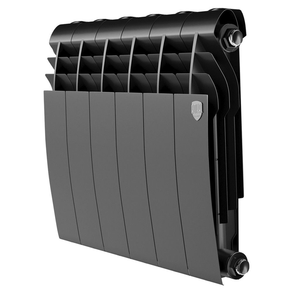 Радиатор биметал. BiLiner Noir Sable 350/87 6 секций (черный) Royal Thermo