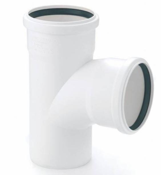 Тройник 50/50*87 гр. белый OST (двухрастр)