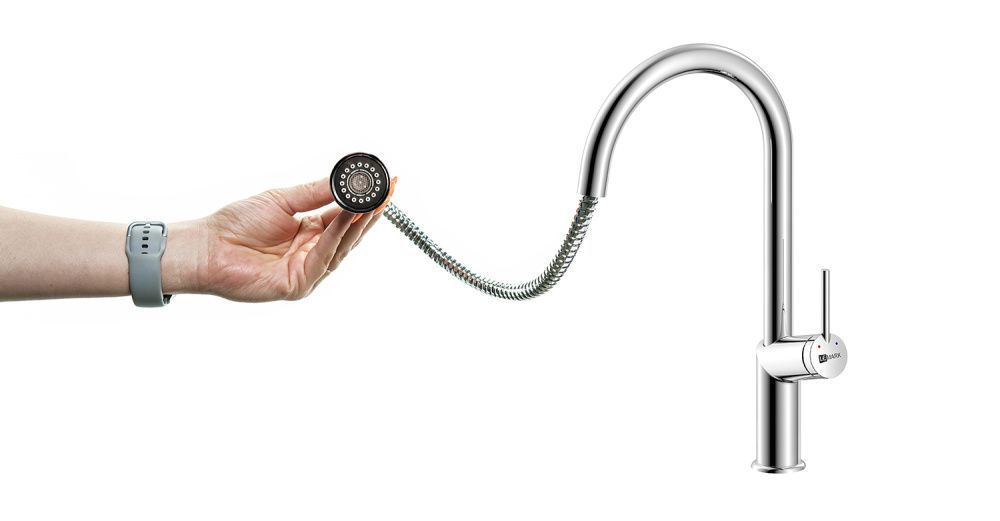 Смеситель для кухни Minima, с вытяжным изливом, хром, LEMARK