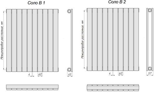 Радиатор Соло В 1 -1750- 8 нп прав. RAL TP26X-M215249005