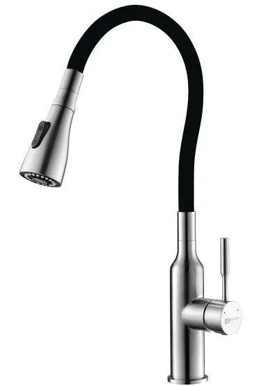 Смеситель для кухни Expert с гибким черным изливом , LEMARK