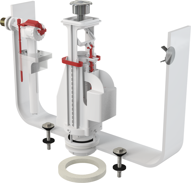 Впускной комплект с двойной кнопкой 1/2" хром (бок) ALCA PLAST