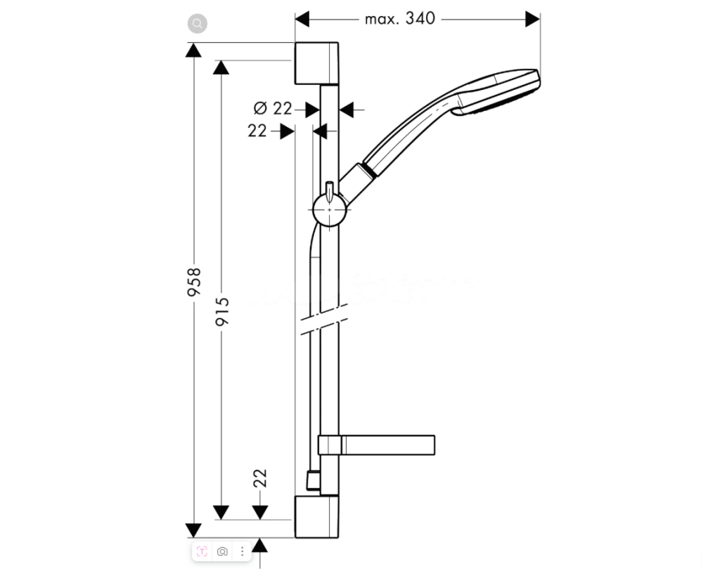 Гарнитур для душа Croma 100 Multi, 90см, HANSGROHE