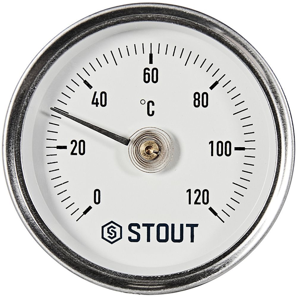 Термометр биметаллический накладной с пружиной. Корпус Dn 63 мм,  0...120°С, 1"-2"