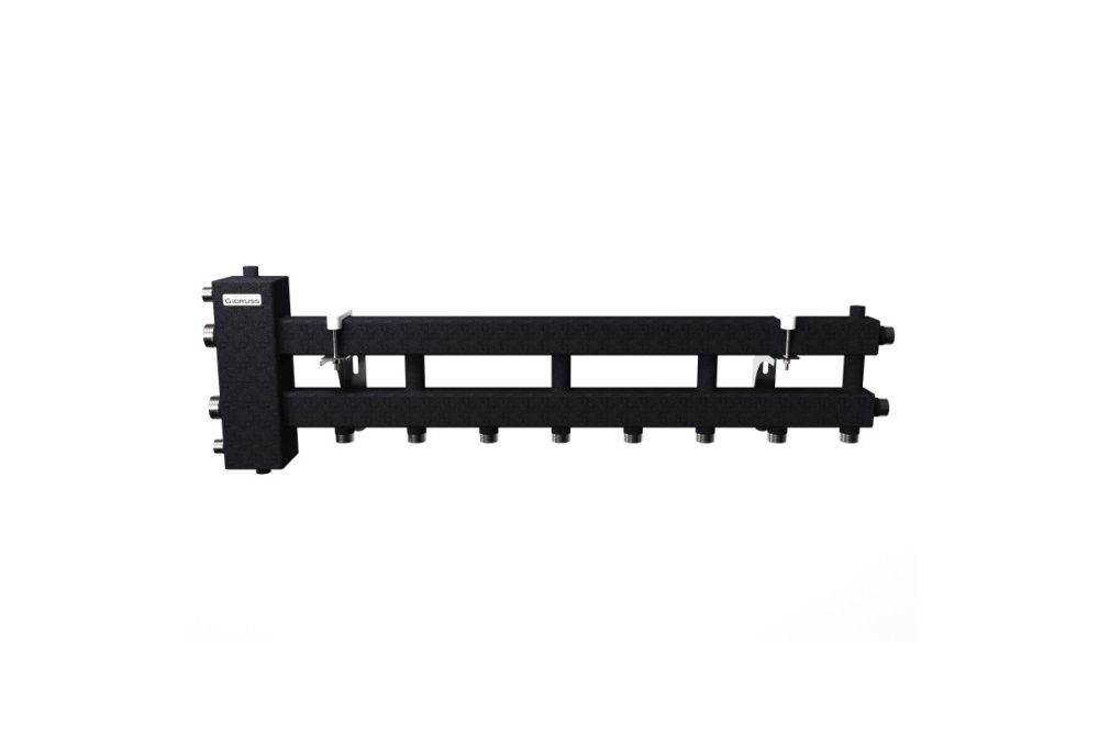 Балансировочный коллектор BM-100-5D (до 100 кВт, подкл. котла G 1 1/4", 4+1 конт. G 1", черный муар)