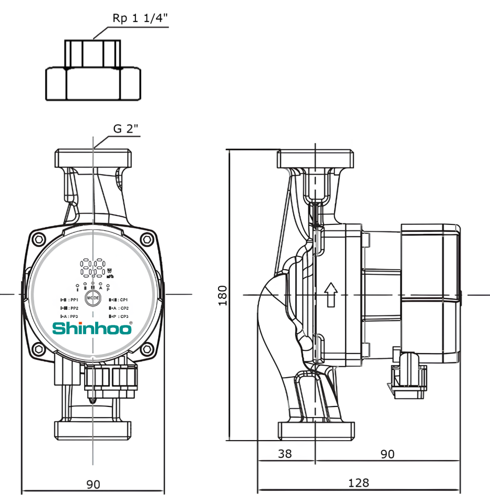 Насос циркуляционный MASTER S 32-4 180 1x230V Shinhoo