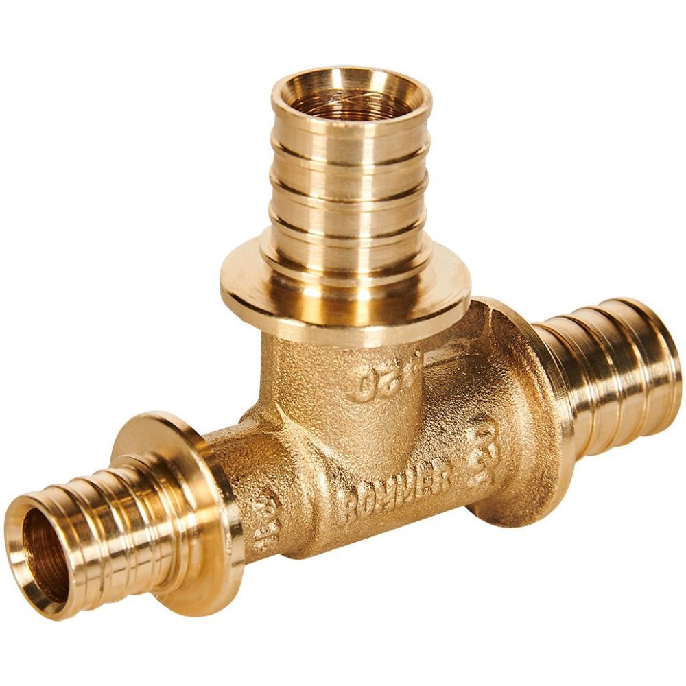 Тройник переходной 20-20-16 латунь Rommer