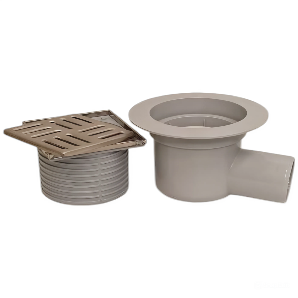 Трап горизонтальный с сухим затвором решетка нерж 100/100х50 АниПласт