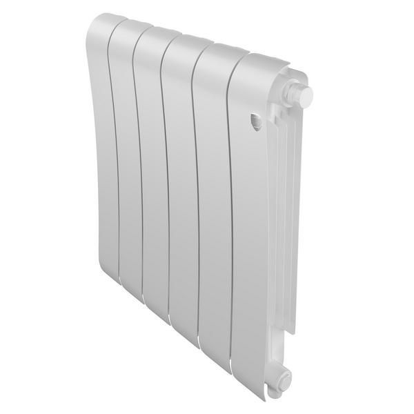 Радиатор биметаллический Infinity Bianco Traffico 500/87  6 секции VR80 (нижнее правое) белый Royal Thermo