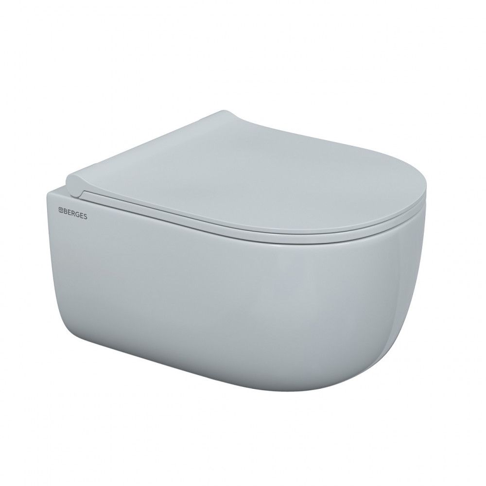 Комплект: инсталляция NOVUM525 + кнопка L5 (черная) + унитаз EGO Rimless с сиденьем Toma SO, BERGES