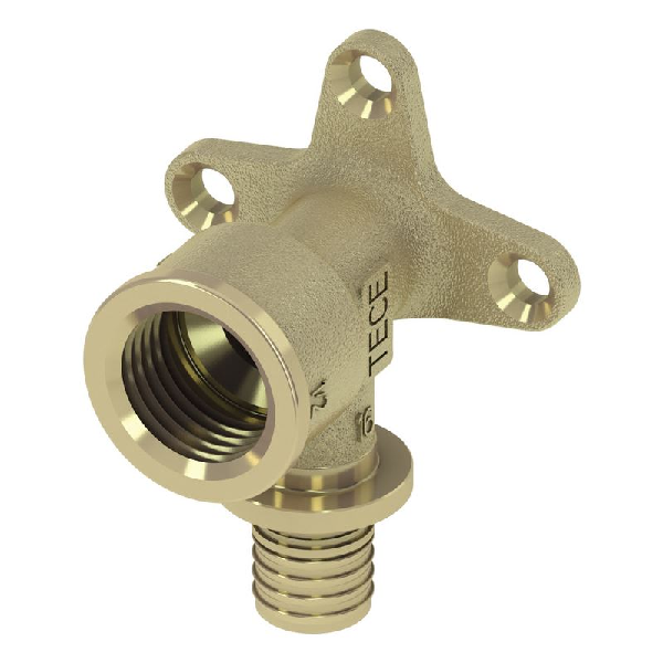 Уголок настенный с креплением ВР  20х 1/2" латунь TECE