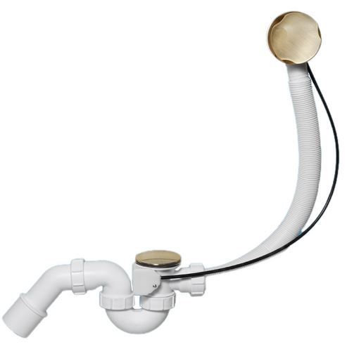 Сифон д/ванн (11/2х40) с автоперел. L575хDN34, (решетка 70, пробка) вых.DN40/50, бронза McAlpine