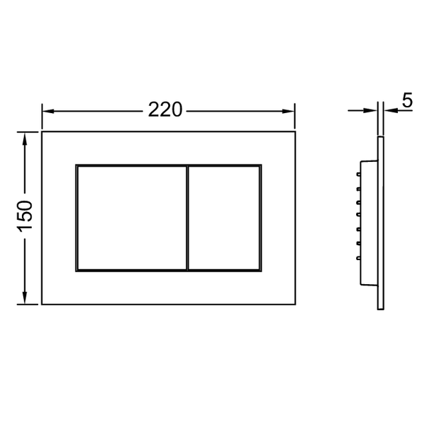 Комплект 4в1 TECEbase 2.0 с панелью TECEnow, хром глянцевый, TECE 