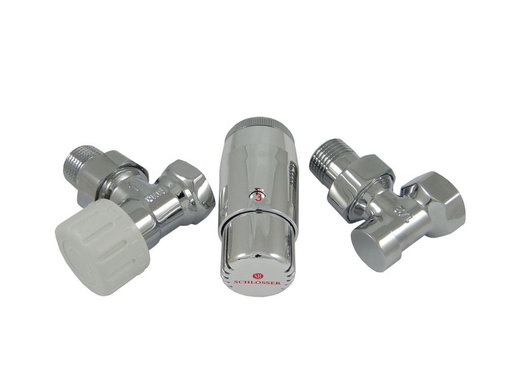 Комплект угловой ХРОМ DN15 GZ1/2 x GW1/2 с головкой MINI M30x1,5 Standard Mini Schlosser