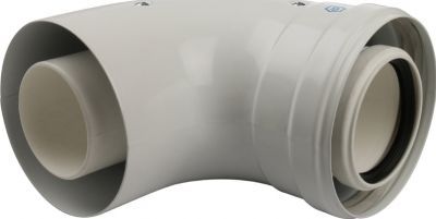 Угол конденсац. 90° DN60/100 м/п с инспекционным окном PP-FE STOUT