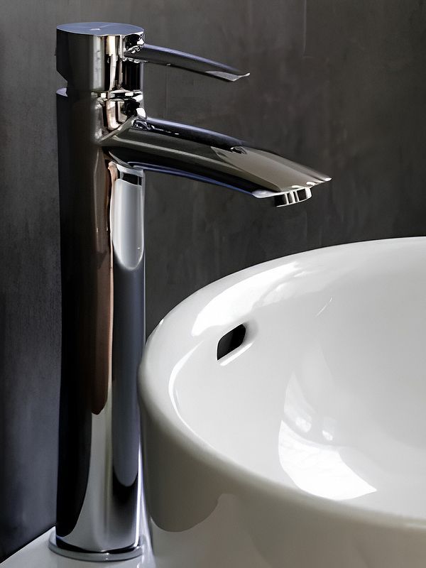 Смеситель для умывальника ATLANTISS, монолитный, высокий, хром, LEMARK