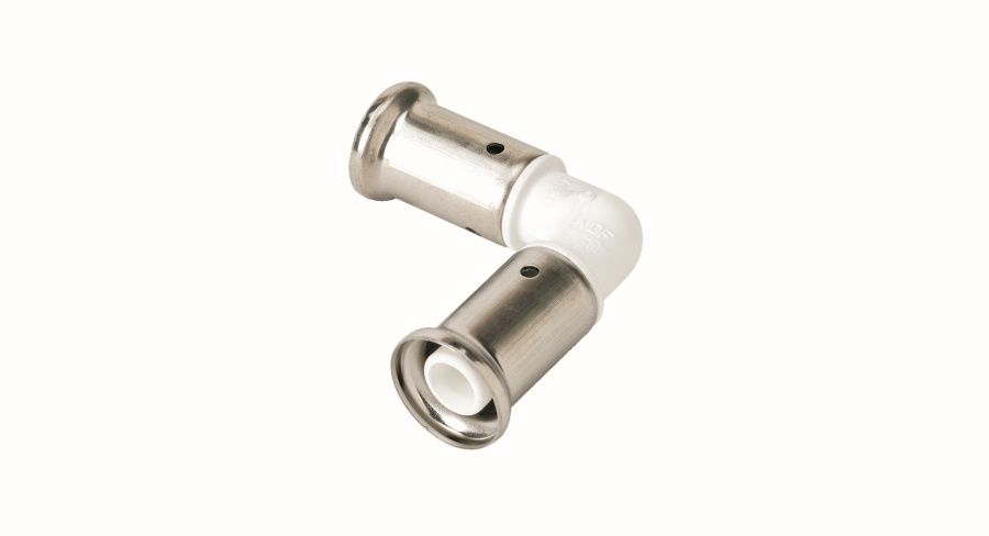 Угольник 32-32 90 ,ПВДФ, пресс (белая) HENCO