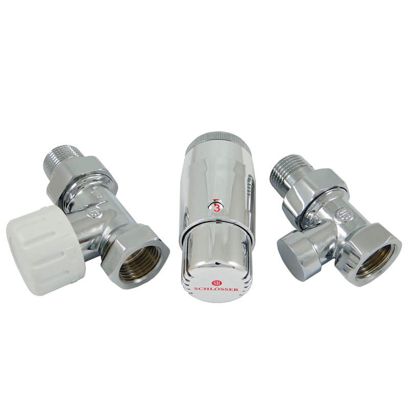 Комплект проходной ХРОМ DN15 GZ1/2 x GW1/2 с головкой MINI M30x1,5 Standard Mini Schlosser