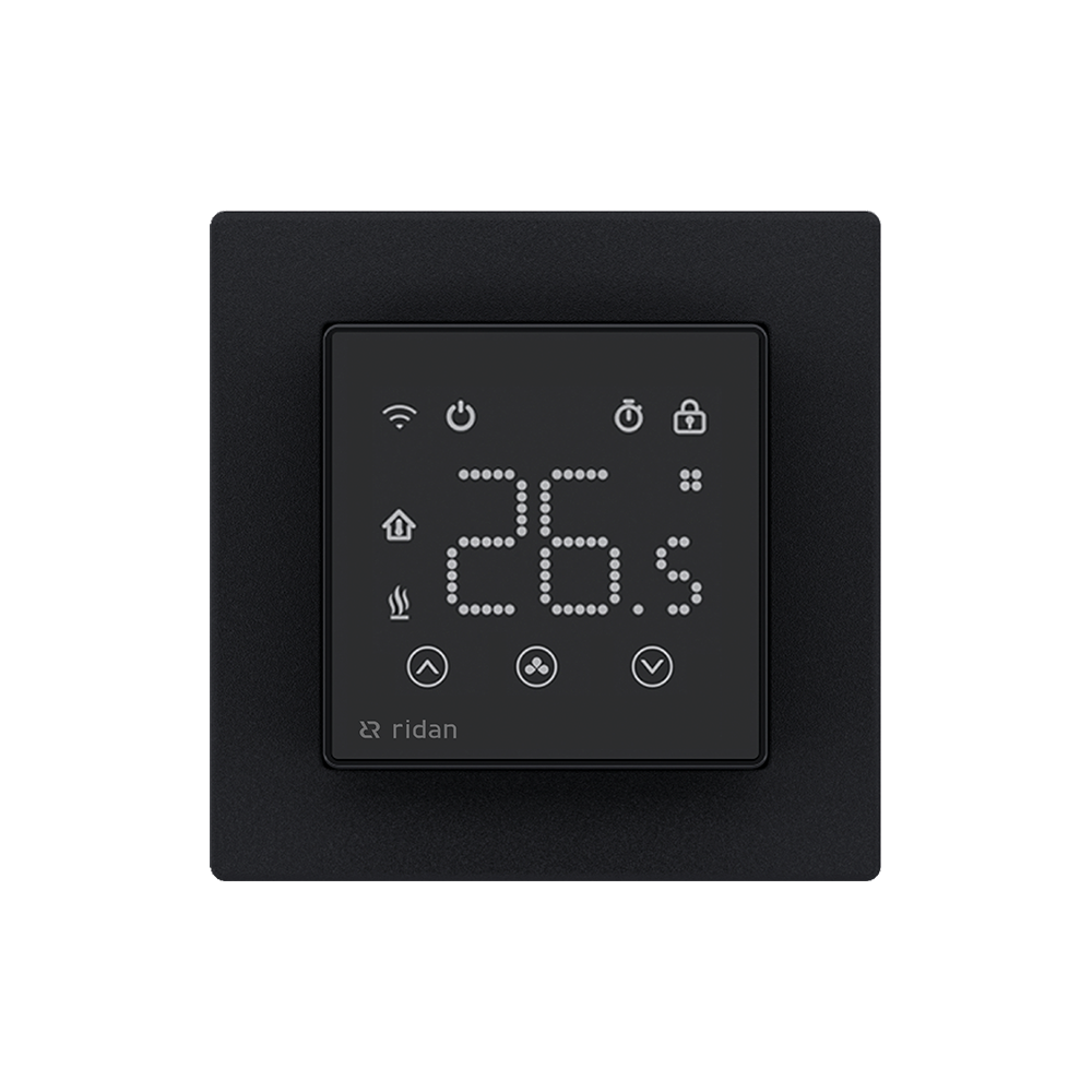 Термостат комнатный RSmart-SB Wi-Fi 230V, с Wi-Fi подключением, черный  ECtemp Smart