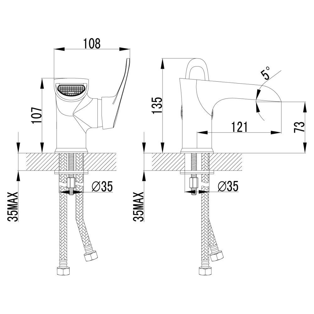 Смеситель для умывальника OMEGA, монолитный, с каскадным изливом, хром, LEMARK Смеситель для умывальника OMEGA, монолитный, с каскадным изливом, хром, LEMARK