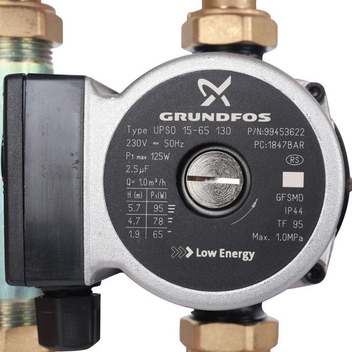Насосно-смесительный узел с термостатическим клапаном 3/4" Grundfos UPSO 15-65 130 STOUT