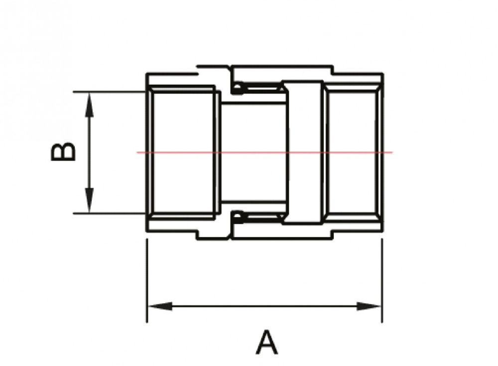Муфта стяжная для полотенцесушителей 1 х 1 ВВ ХРОМ SMART