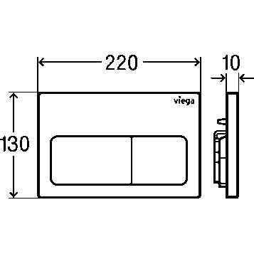 Модуль 3в1 для подвесного унитаза Prevista Dry h=112см, клавиша хром, Viega