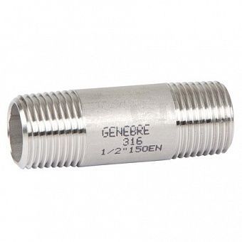 Бочонок (ниппель) Н-Н DN 1/2", PN20, нержавеющая сталь AISI316