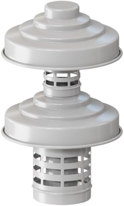 Оголовок с ветрозащитой D60/100 БЕЛЫЙ, ROMMER