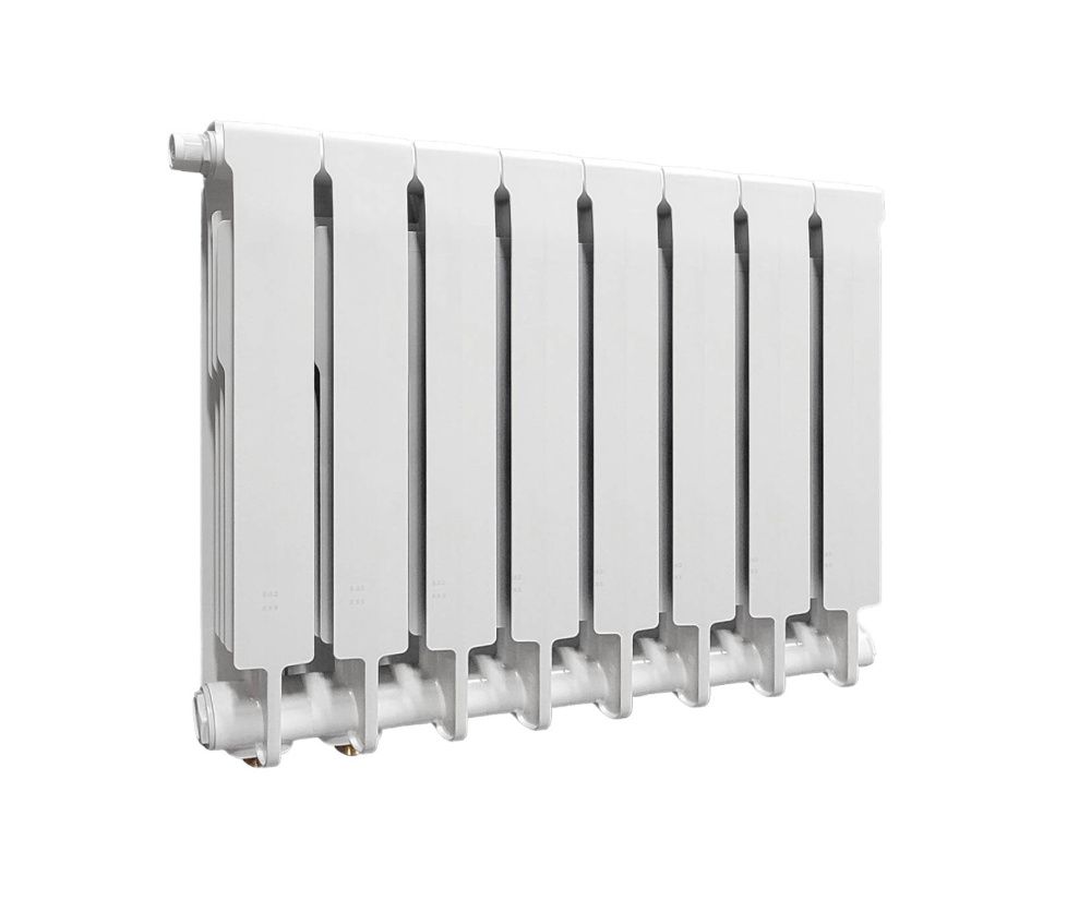 Радиатор биметаллический 500/90 мм 8 секций нижнее подключение справа Теплоприбор