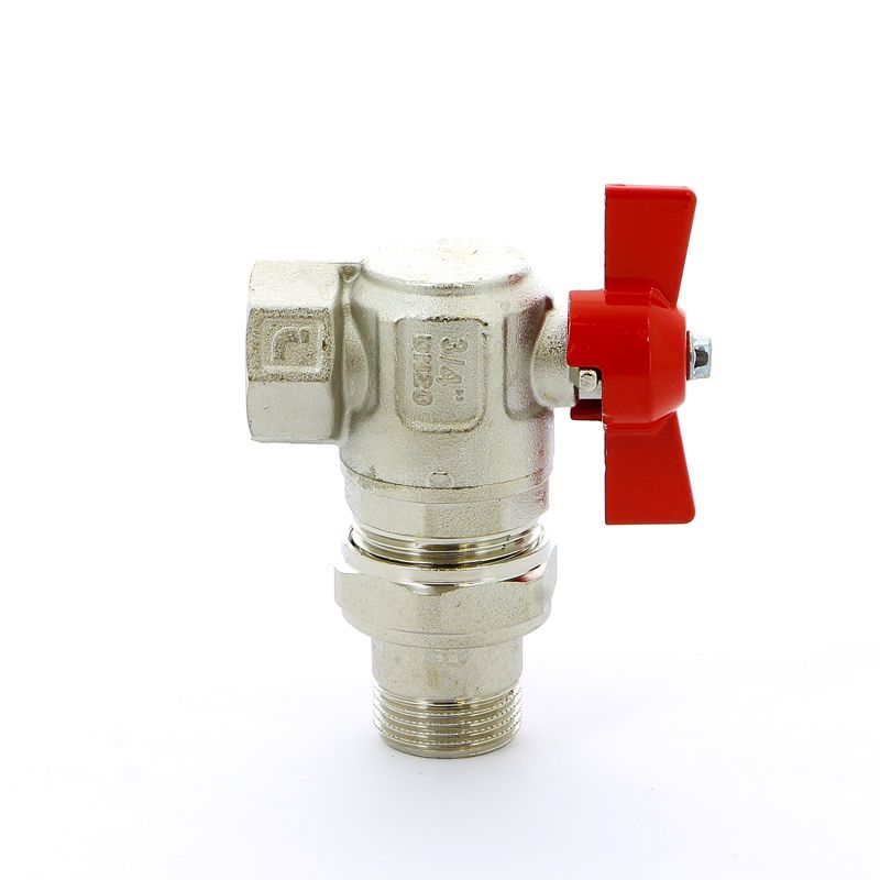 Кран угловой со сгоном НВ  3/4" бабочка IDEAL