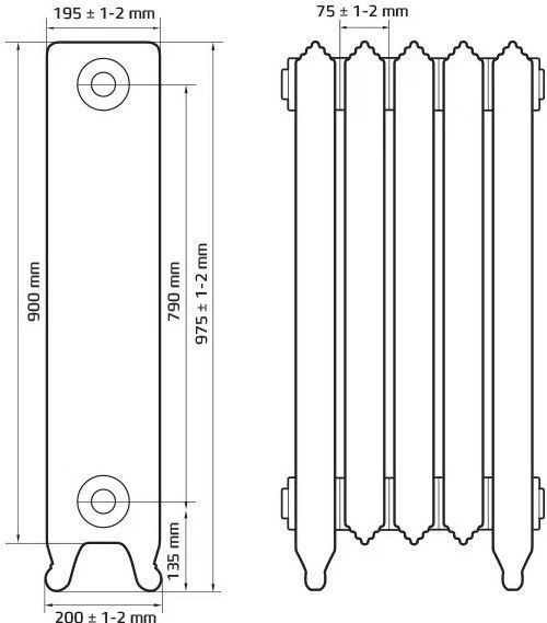 Радиатор чугунный Радимакс NORWICH (цена за секцию)