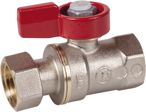 Кран шаровый латунный ВР c накидной гайкой, ручка-бабочка, Ду 25, Giacomini