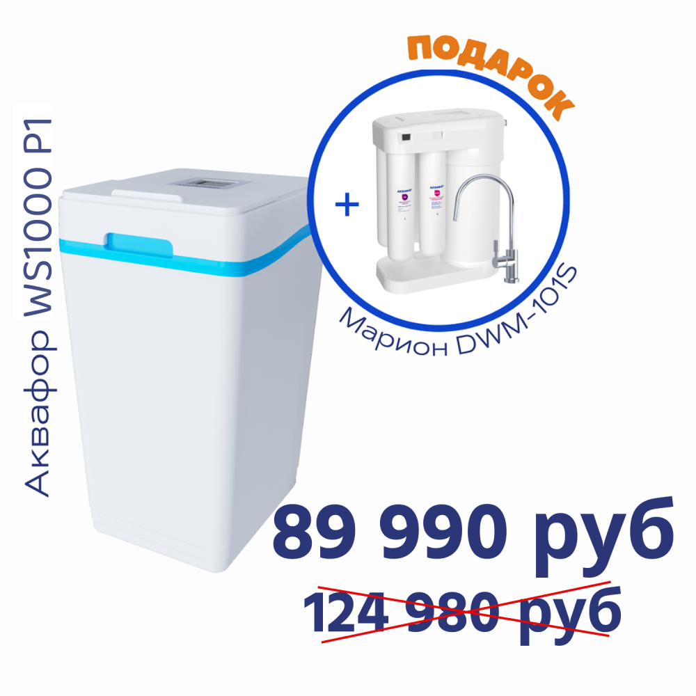 Умягчитель АКВАФОР WS1000-P1+Автомат питьевой воды Аквафор Морион DWM-101S