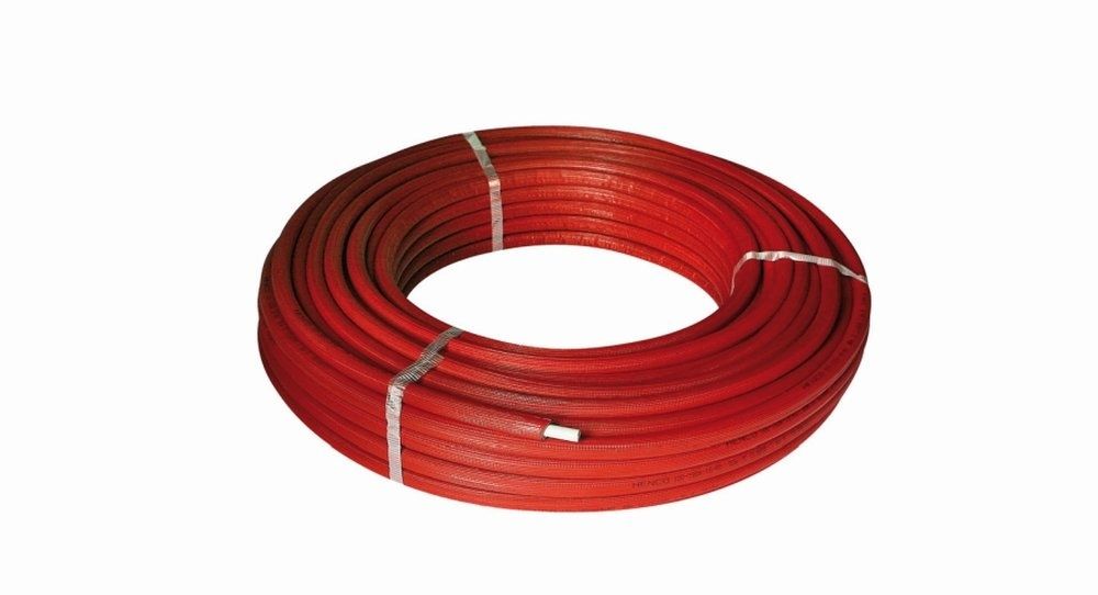 Труба HENCO RIXc в красной изоляции (6мм), PEXc-AL-PEXc, 16х2 ( отрезок 20м)