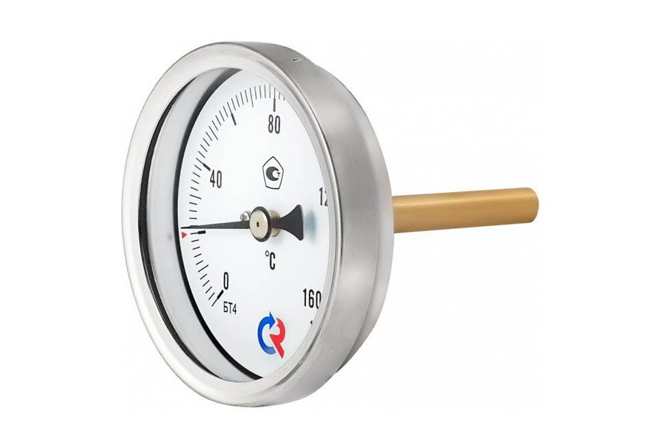 Термометр биметаллический БT-41.211, 80мм (-40...+60C) G1/2", L64, кл.т.1,5, аксиальный 