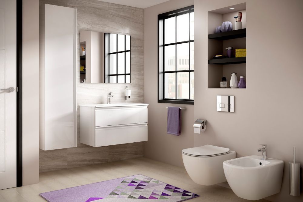 Комплект унитаза подвесного TESI AquaBlade® с тонкой крышкой, тип SANDWICH, глубокий смыв (T007901+T352701) IDEAL STANDARD