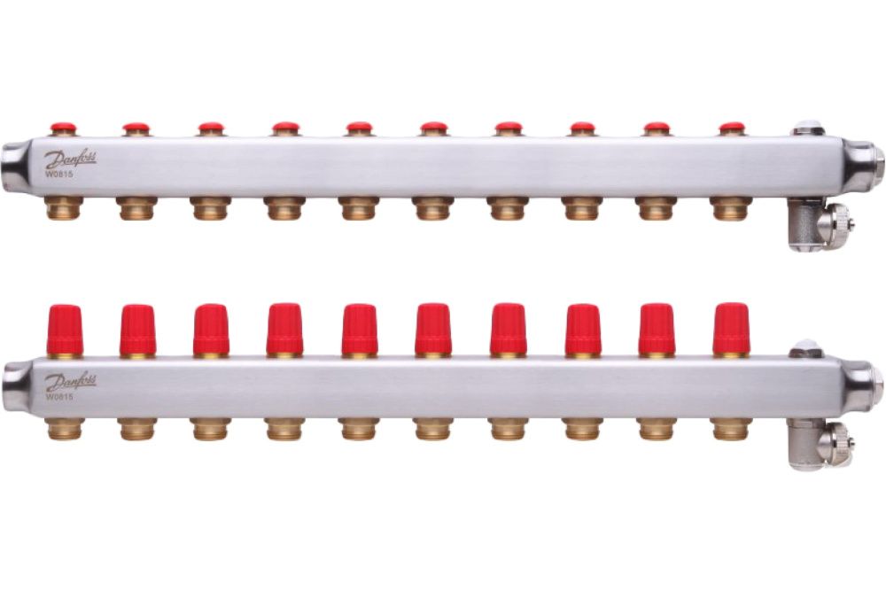 Коллекторы SSM-11 без расходомеров, для 11 контуров, нержавейка 