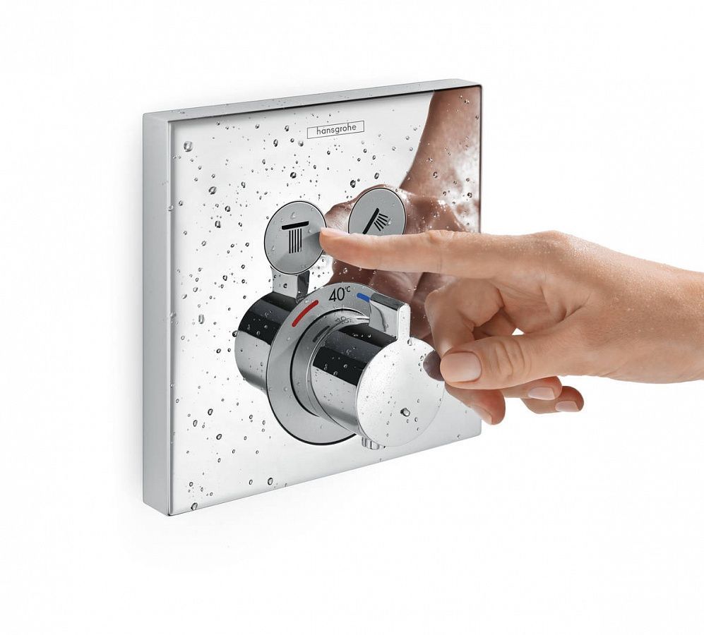 Термостат с двумя запорными вентилями Select Highflow, HANSGROHE