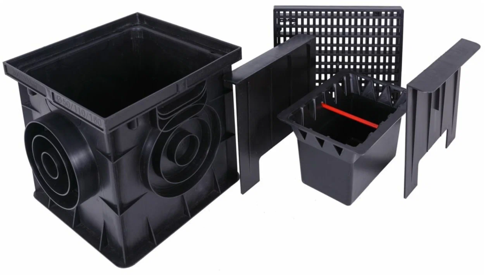 Дождеприемник PolyMax Basic ДП-30.30.30-ПП в комплекте (решетка+корзина+перегородки)