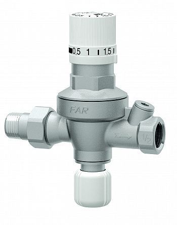Клапан подпиточный без манометра 1/2", 0-6 бар, с визуализацией настраиваемого давления FAR