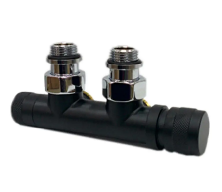 Узел нижнего подключения угловой 1/2"х3/4"Е Черный матовый (правый) SR Rubinetterie