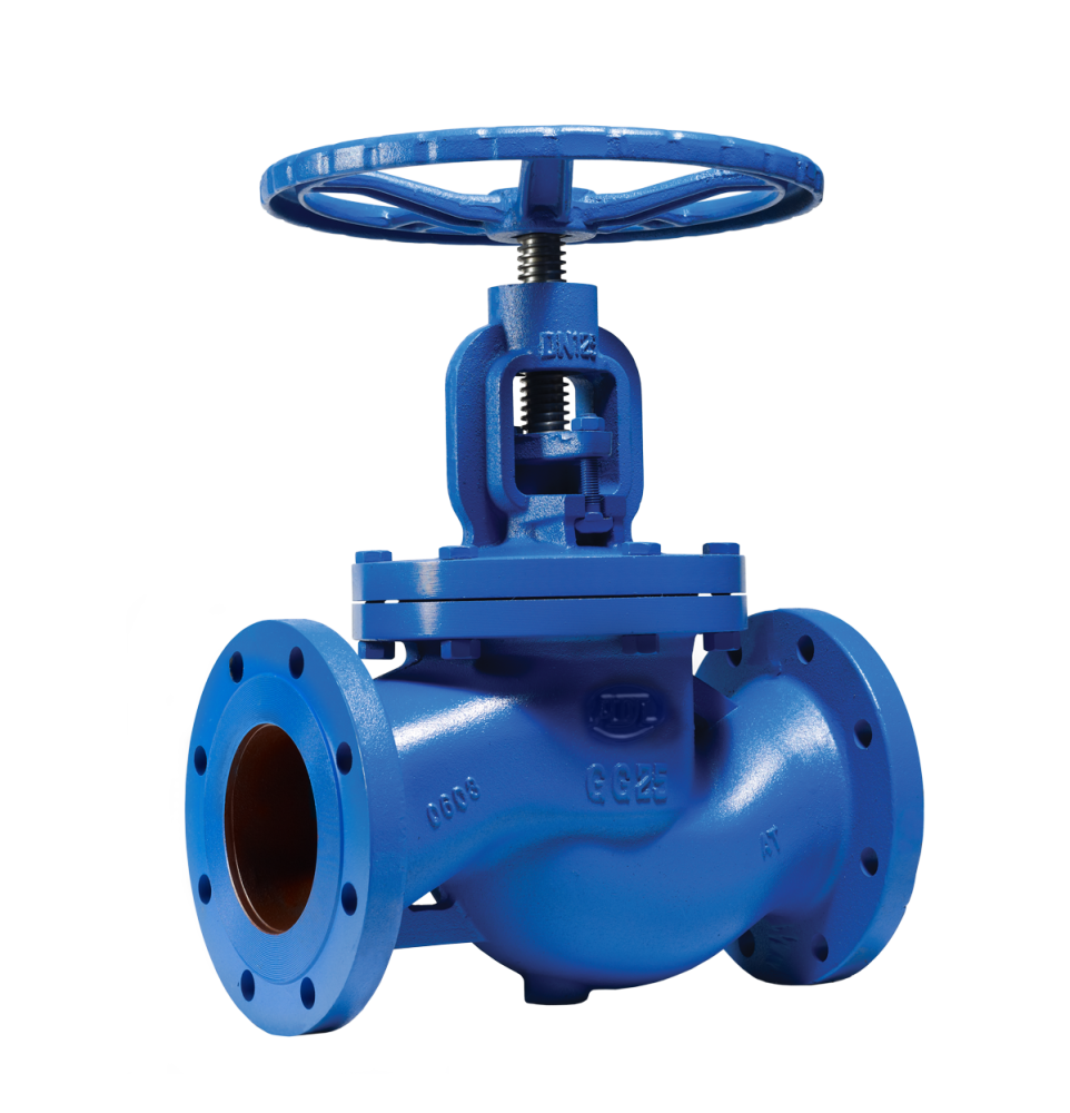 Вентиль запорный KV16.01.01.050.16.Ф/Ф сальниковый чугунный ф/ф Ду50 Ру16 Тмакс=300оС