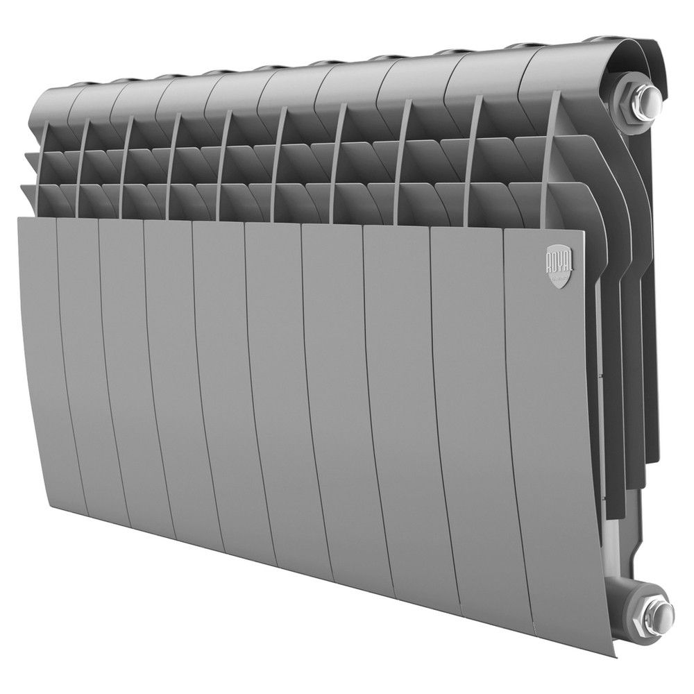 Радиатор биметал. BiLiner Silver Satin 350/87 10 секций (серый) Royal Thermo